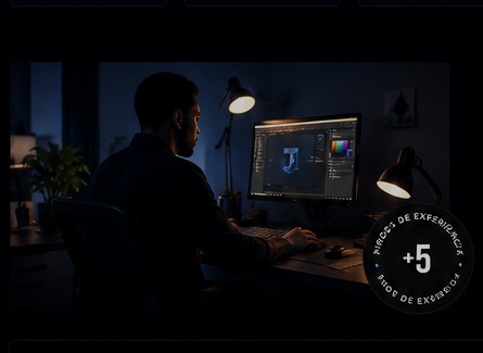 Designer a trabalhar num projecto visual
